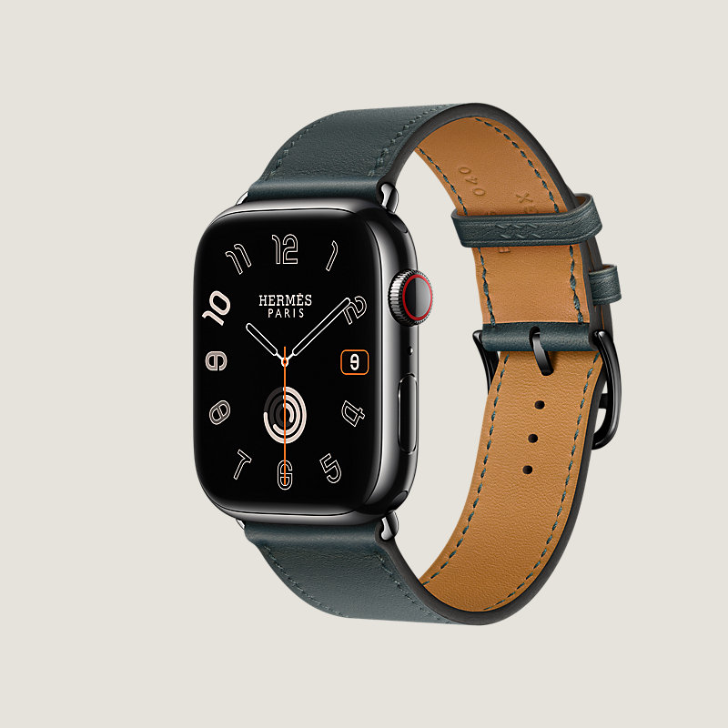 Series 9太空黑色錶殼& Apple Watch Hermès 45 mm Single Tour錶